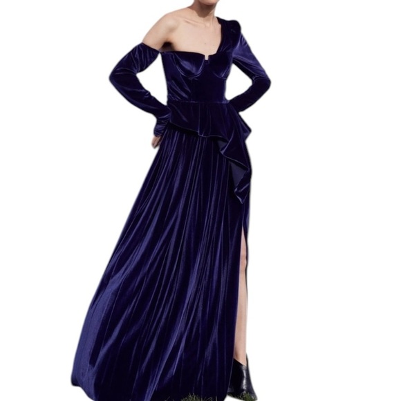Self Portrait NEW Midnight Velvet Maxi Dress - Picture 1 of 12